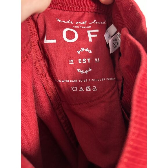 Loft Red Flare Crop Corduroy Pants Size 24 Women's - Picture 14 of 15